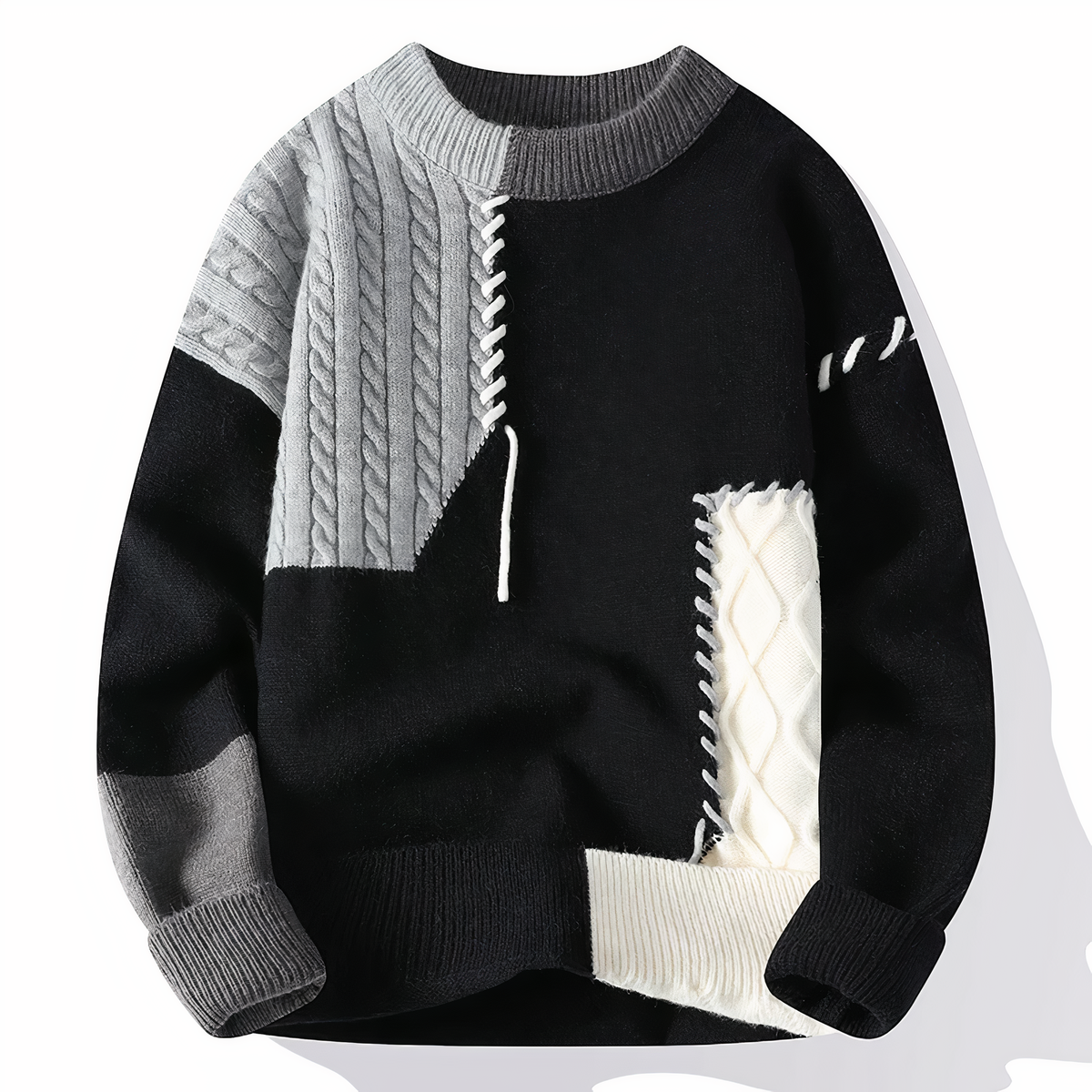 Dave Pull Patchwork Muški – Jedinstveni Dizajn, Topla Udobnost i Moderan Zimski Stil