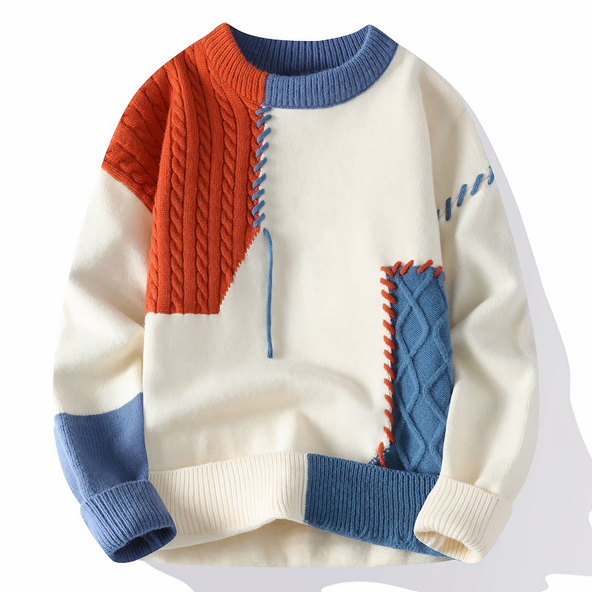 Dave Pull Patchwork Męski – Unikalny Design, Ciepły Komfort i Nowoczesny Styl na Zimę