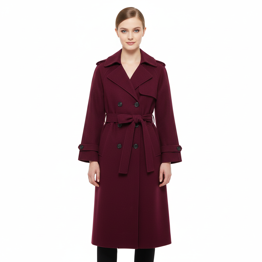 Victoria Oversize Frakke til Kvinder – Frakke i Blandingsuld Bourgogne Elegant Snit