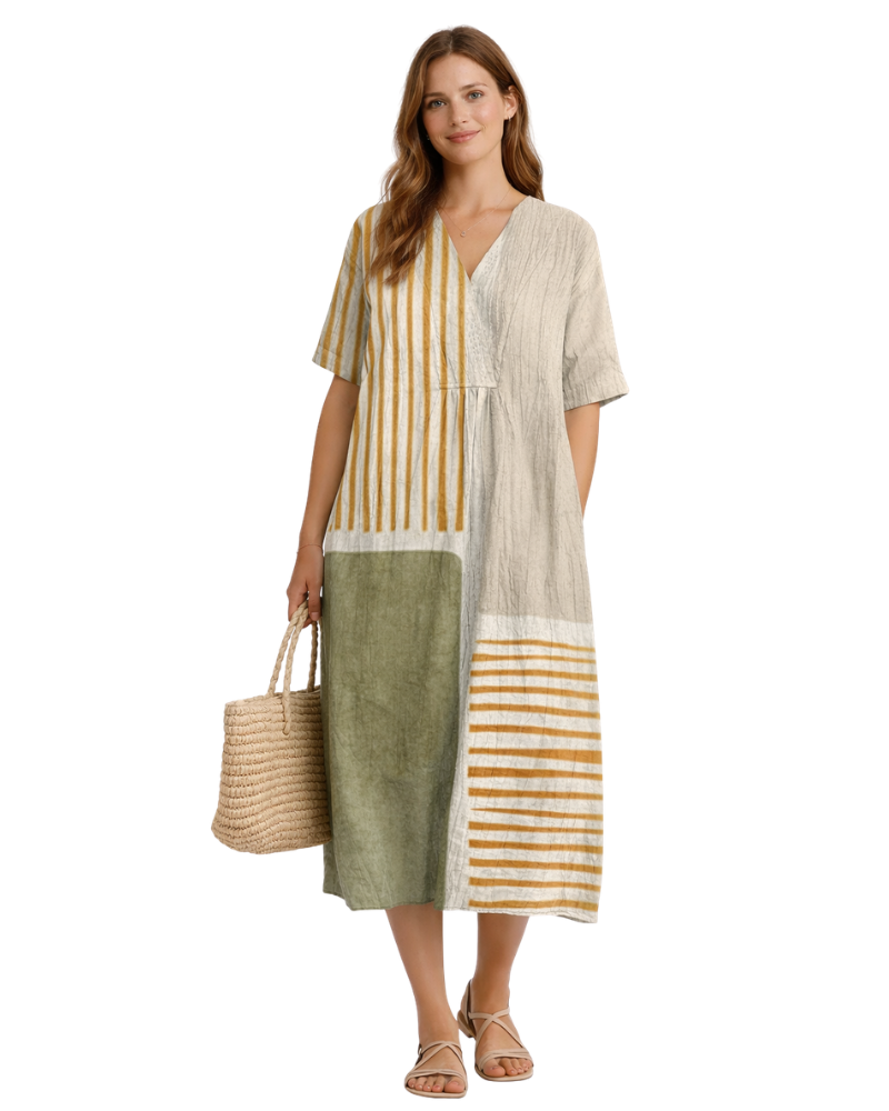 Odette Women's Cotton Dress – Elegant Flowing Fit & Lightweight Breathable Fabric