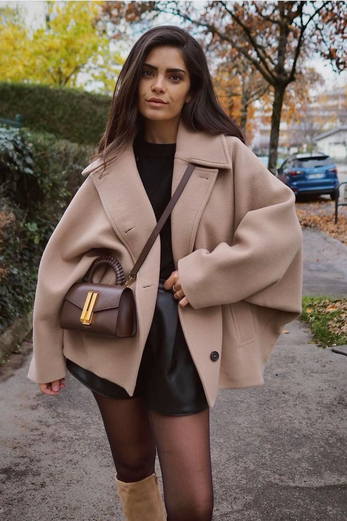 Amélie Dame Frakke Oversize – Elegant Frakke i Blødt & Trendy Uld til Vinter
