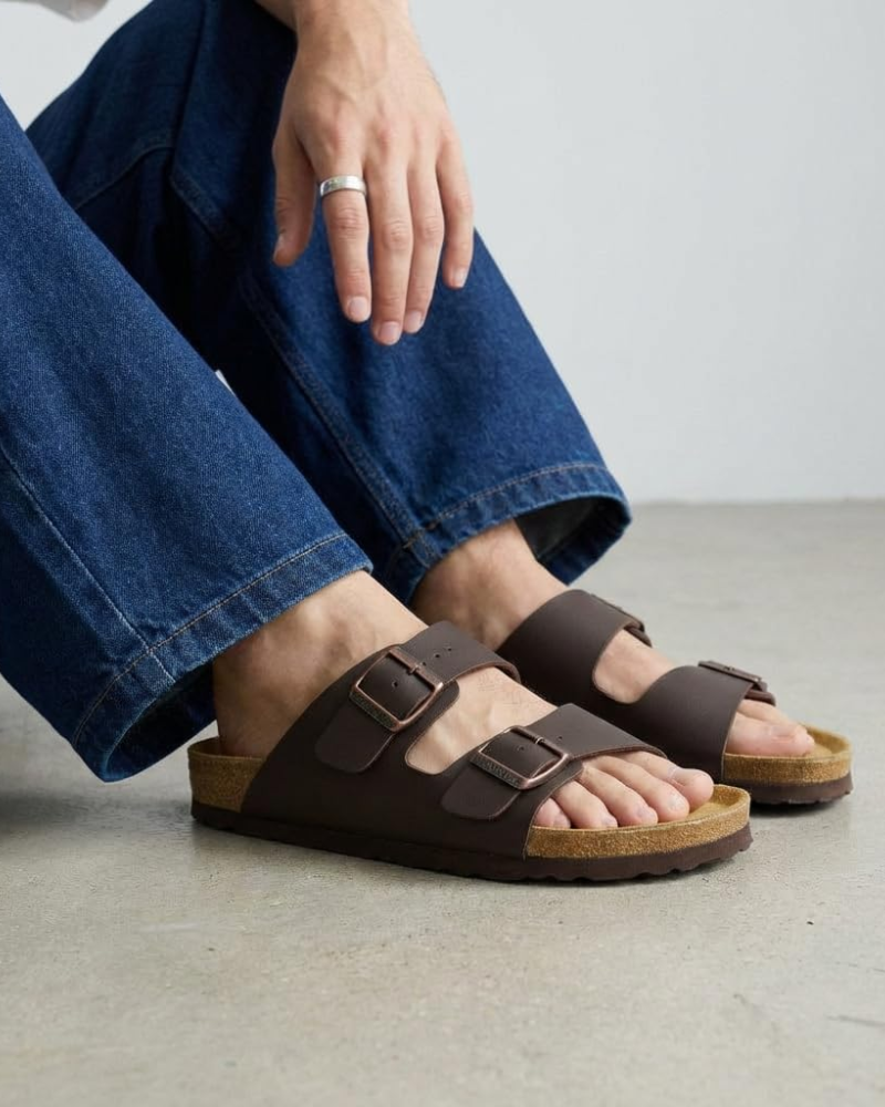 Knoah Herren-Sandalen – Komfortable Slides mit Korksohle & doppelter verstellbarer Schnalle