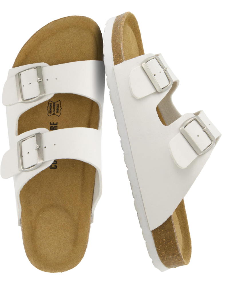 Knoah Herren-Sandalen – Komfortable Slides mit Korksohle & doppelter verstellbarer Schnalle