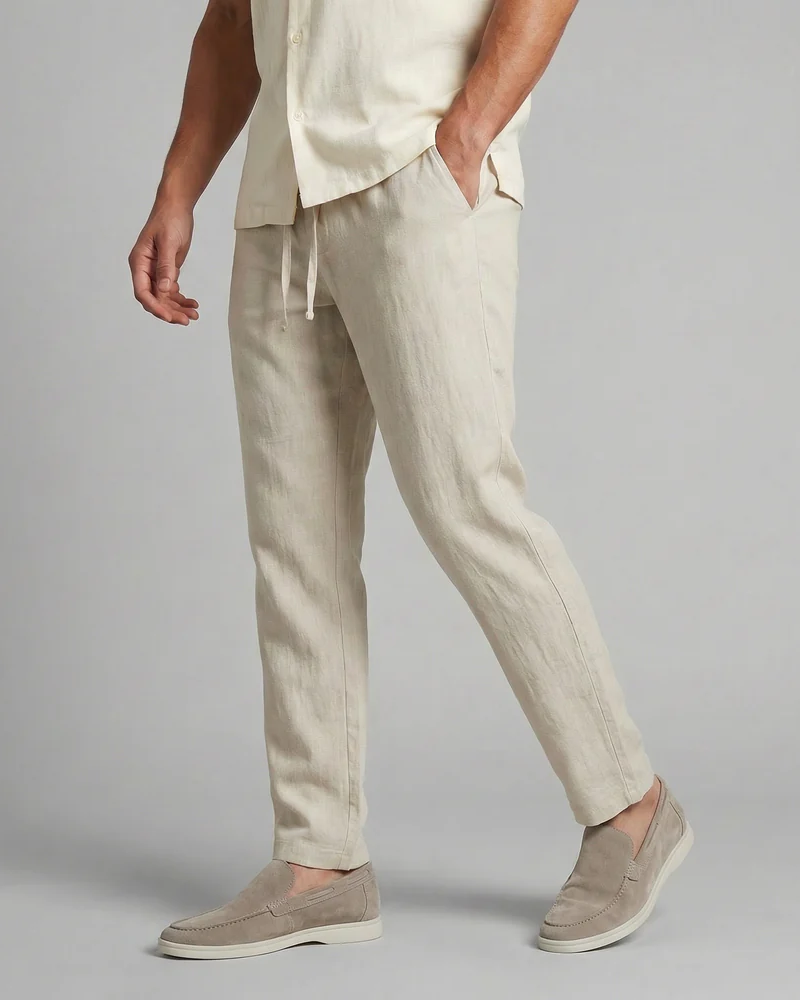 Landon Herenbroek – Lichtgewicht, Ademend, Wijde Broek met Vloeiende Snit, Casual Elegante Stijl