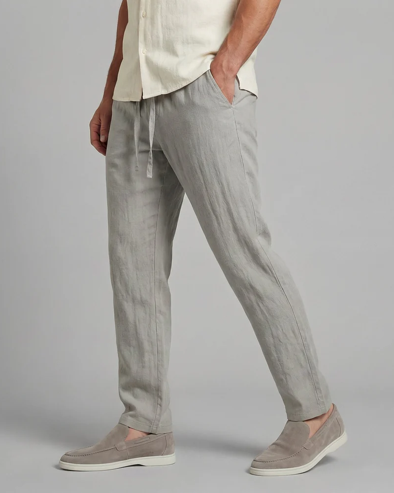 Landon Herenbroek – Lichtgewicht, Ademend, Wijde Broek met Vloeiende Snit, Casual Elegante Stijl