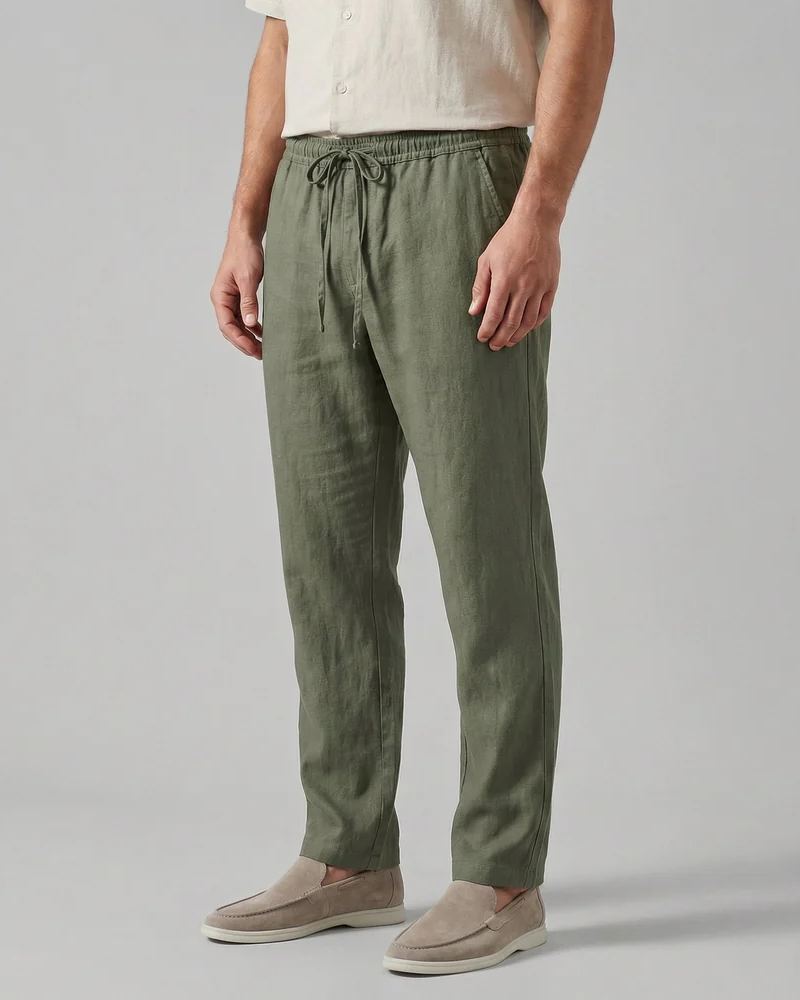 Landon Herenbroek – Lichtgewicht, Ademend, Wijde Broek met Vloeiende Snit, Casual Elegante Stijl
