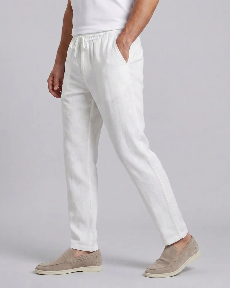 Landon Herenbroek – Lichtgewicht, Ademend, Wijde Broek met Vloeiende Snit, Casual Elegante Stijl