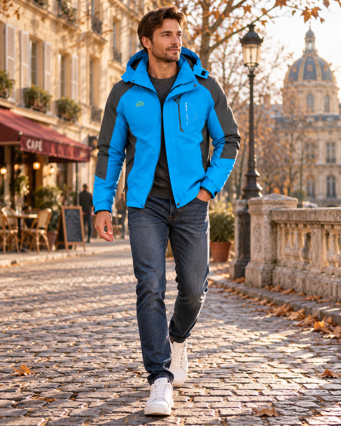 Lachlan Men's Waterproof Jacket – Lightweight Windbreaker, Removable Hood & Zipped Pockets