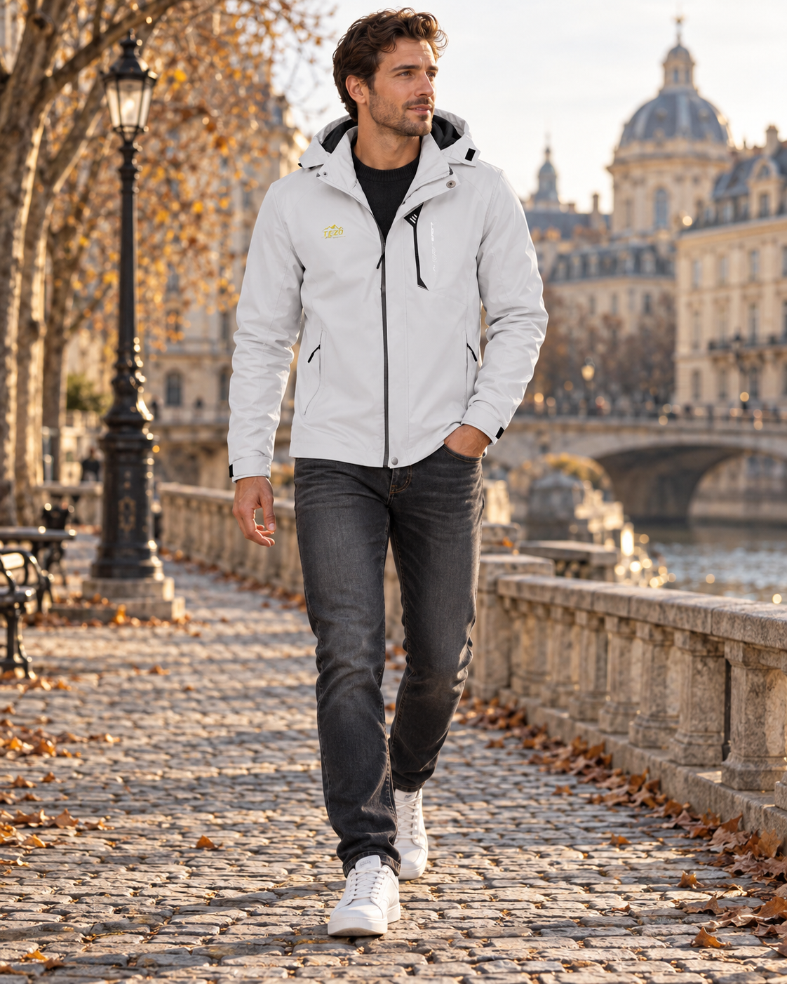 Lachlan Men's Waterproof Jacket – Lightweight Windbreaker, Removable Hood & Zipped Pockets