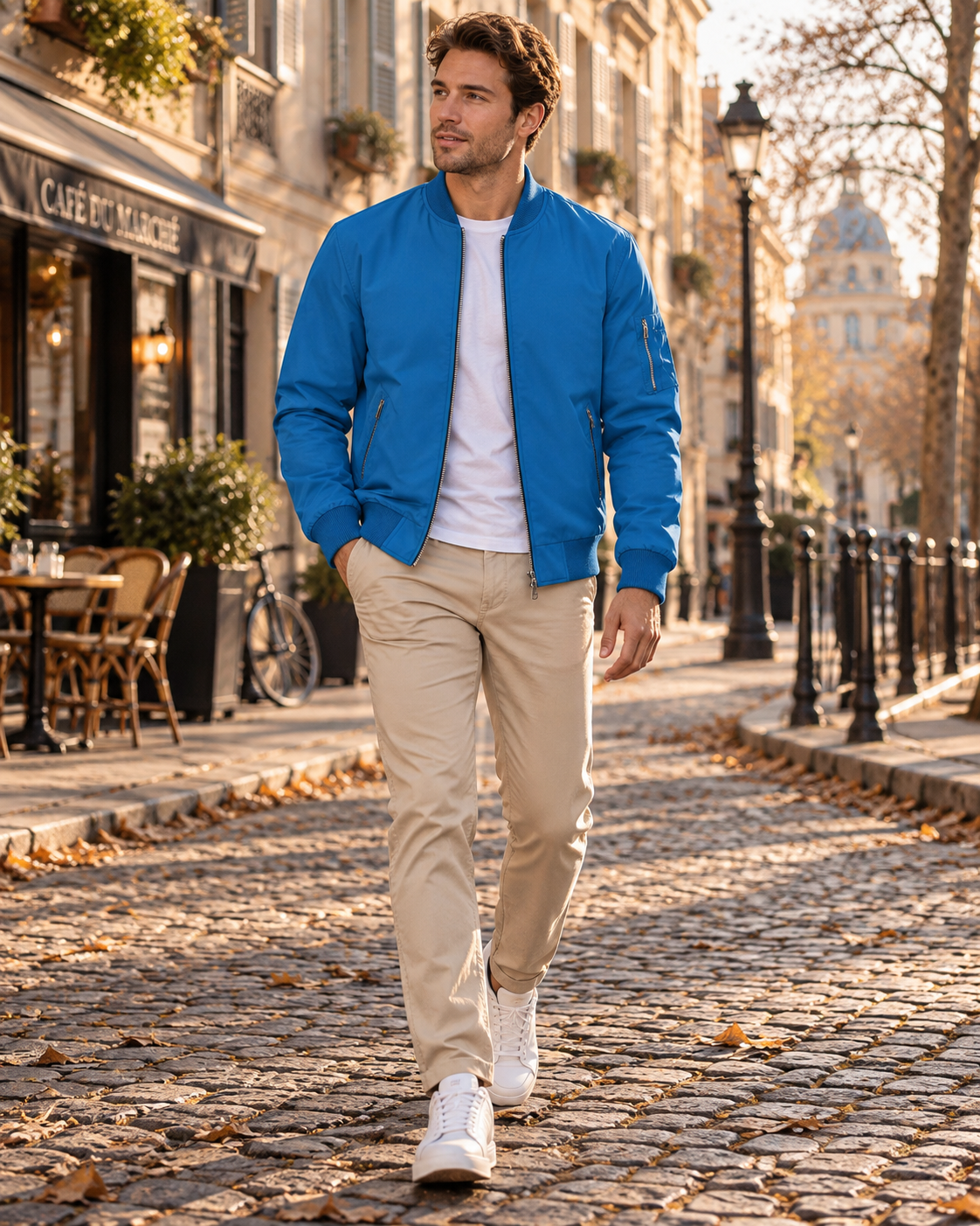 Colin Lightweight Men's Bomber Jacket – Zip-Up Windbreaker, Stand Collar & Multiple Pockets