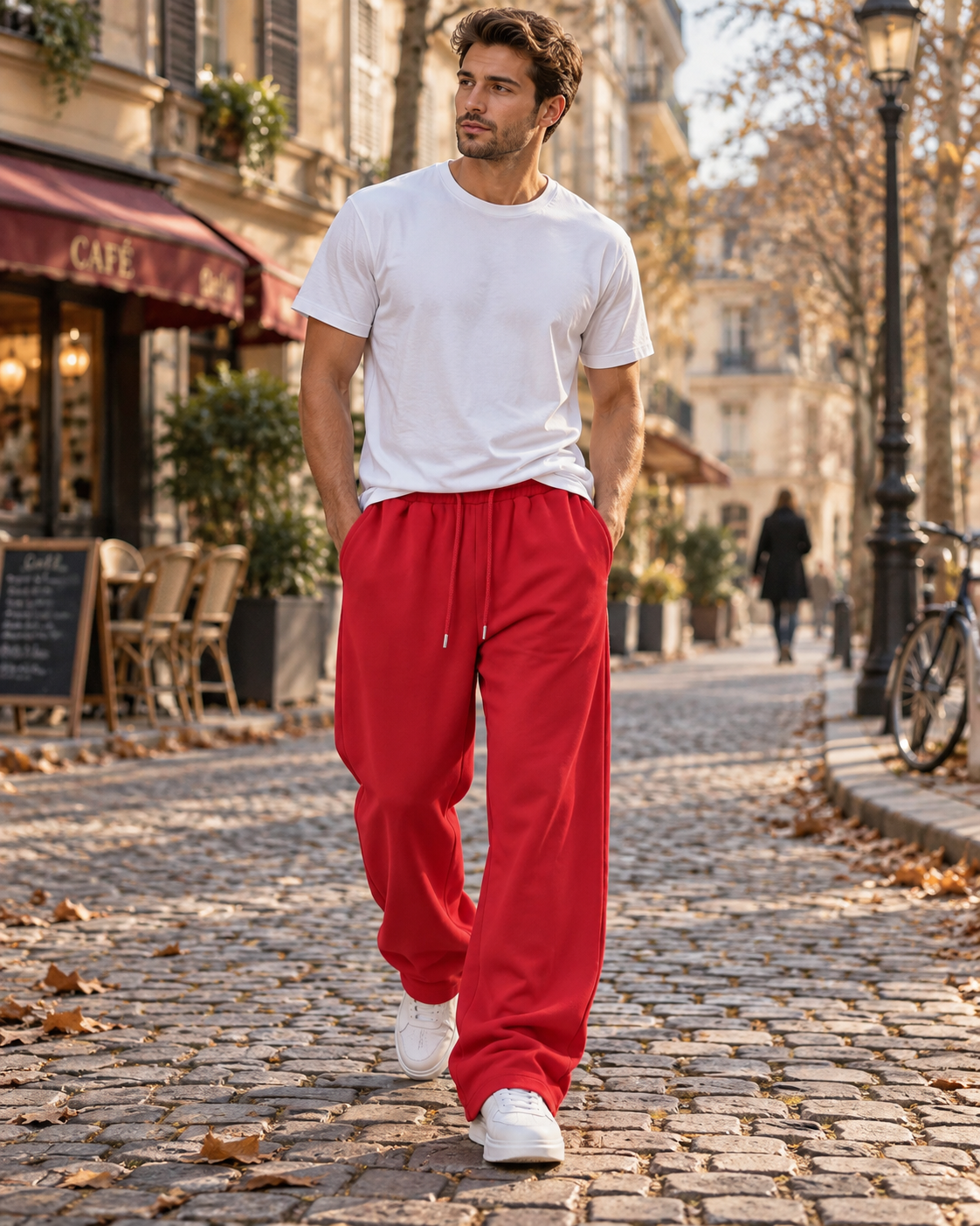 Serio Men's Jogger Trousers – Relaxed Fit, Elastic Waist & Side Pockets