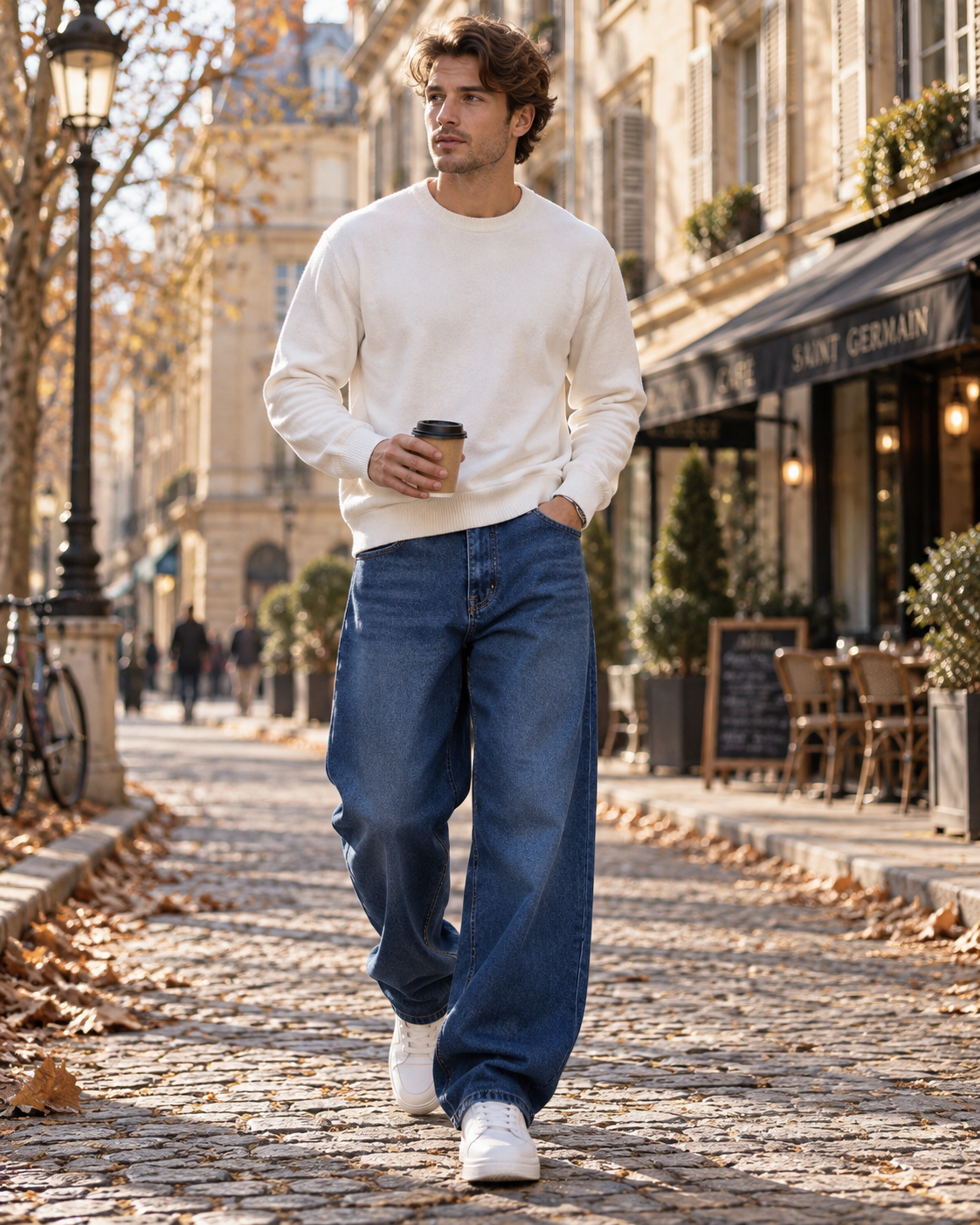 Cedie Jeans da Uomo – Denim Elasticizzato, Vestibilità Ampia, Gamba Larga e 5 Tasche