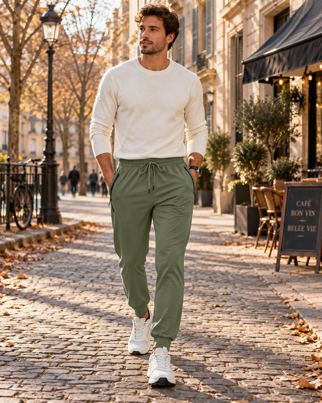 Keaton joggingbroek voor heren – licht en elastisch, sneldrogend en met ritszakken