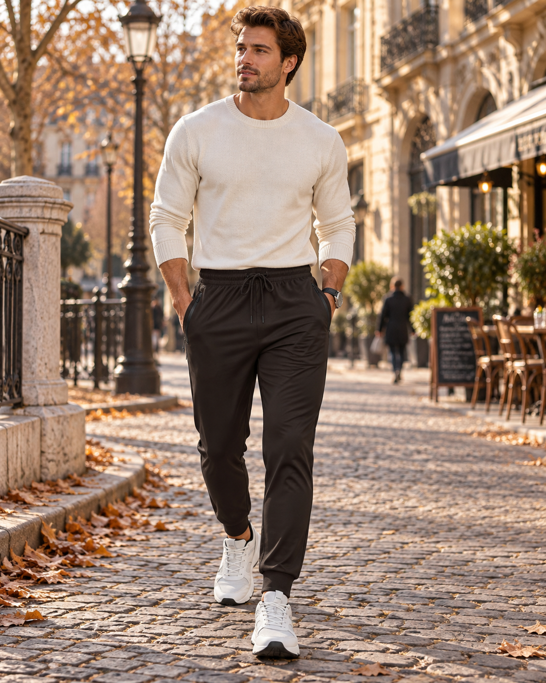 Keaton joggingbroek voor heren – licht en elastisch, sneldrogend en met ritszakken