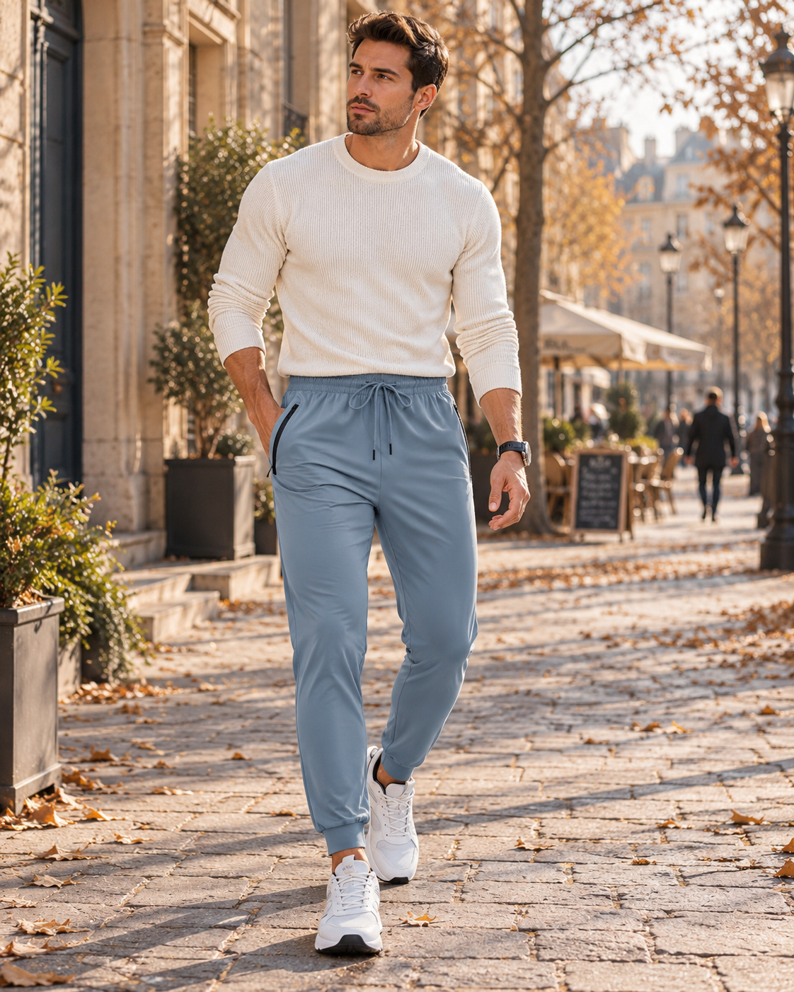 Keaton Herren-Jogginghose – Leicht und elastisch, schnell trocknend und mit Reißverschlusstaschen