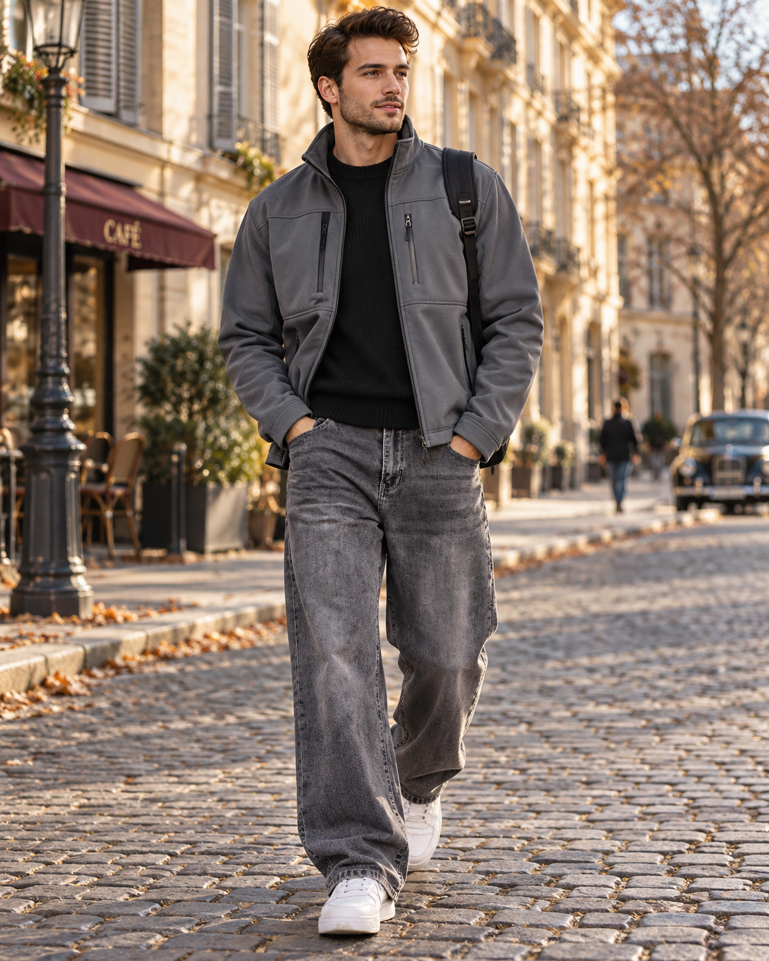 Cedie Jeans da Uomo – Denim Elasticizzato, Vestibilità Ampia, Gamba Larga e 5 Tasche