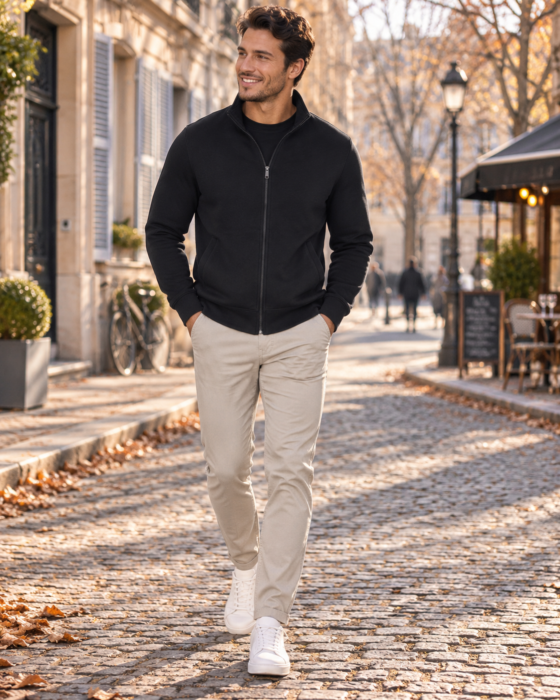 Everett Sweat Zippé Homme – Col Montant, Polaire Douce, Manches Longues et Poches