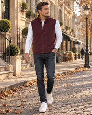 Dindo Gilet Polaire Homme – Sans Manches, Col Montant, Zip Intégral et Poches Zippées