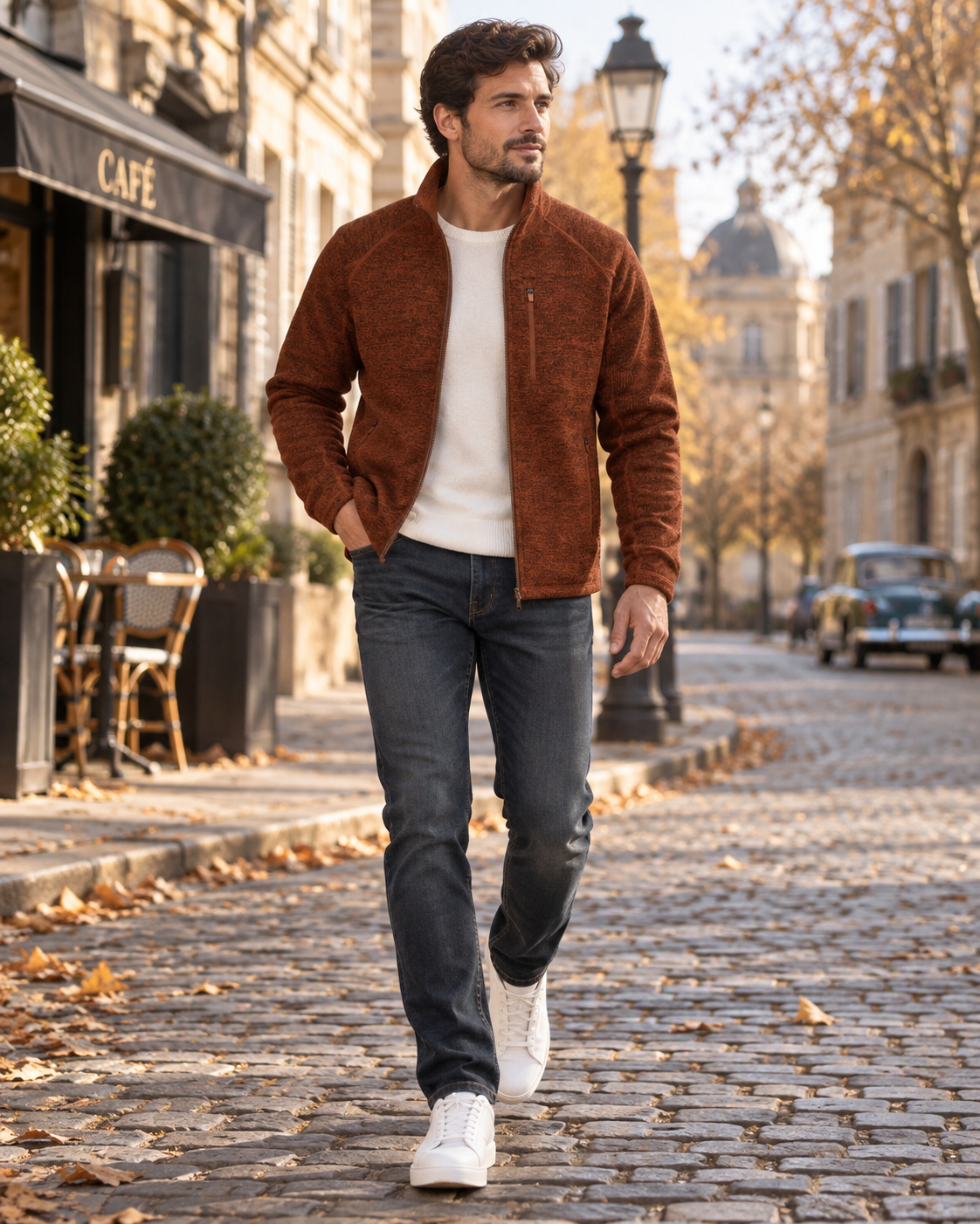 Gideon ανδρικό fleece μπουφάν – ψηλός γιακάς, κλείσιμο με φερμουάρ και τσέπες με φερμουάρ