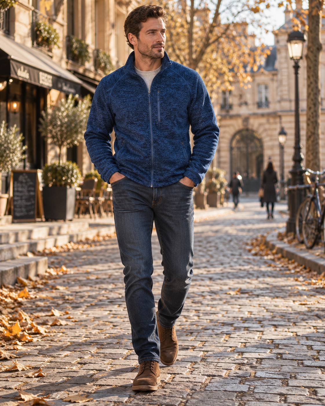 Gideon ανδρικό fleece μπουφάν – ψηλός γιακάς, κλείσιμο με φερμουάρ και τσέπες με φερμουάρ