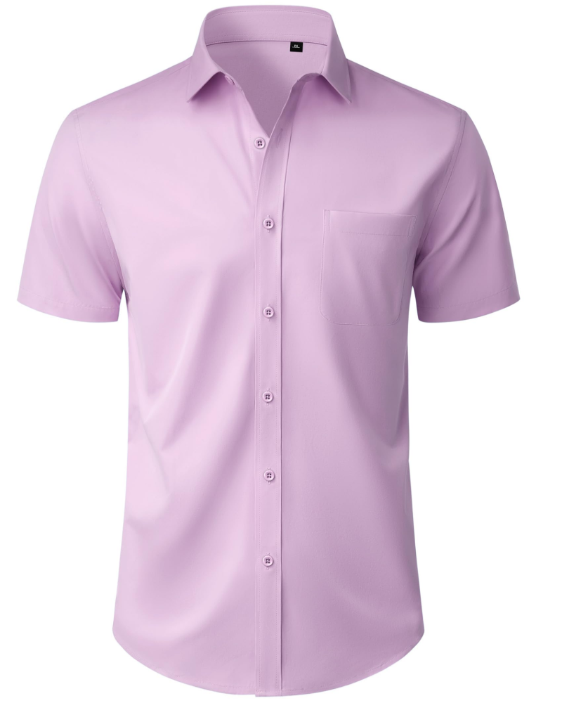 Thomas Camisa Homem – Camisa de Manga Curta Sem Pregas, Corte Regular e Bolso