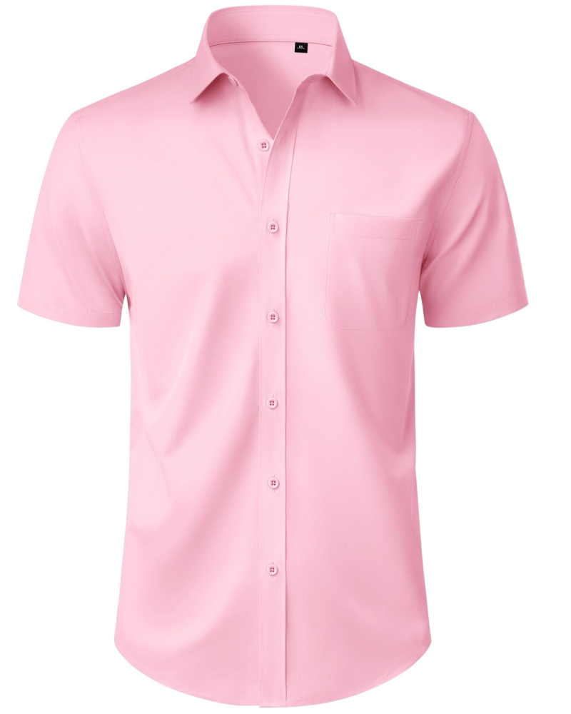 Thomas Camisa Homem – Camisa de Manga Curta Sem Pregas, Corte Regular e Bolso