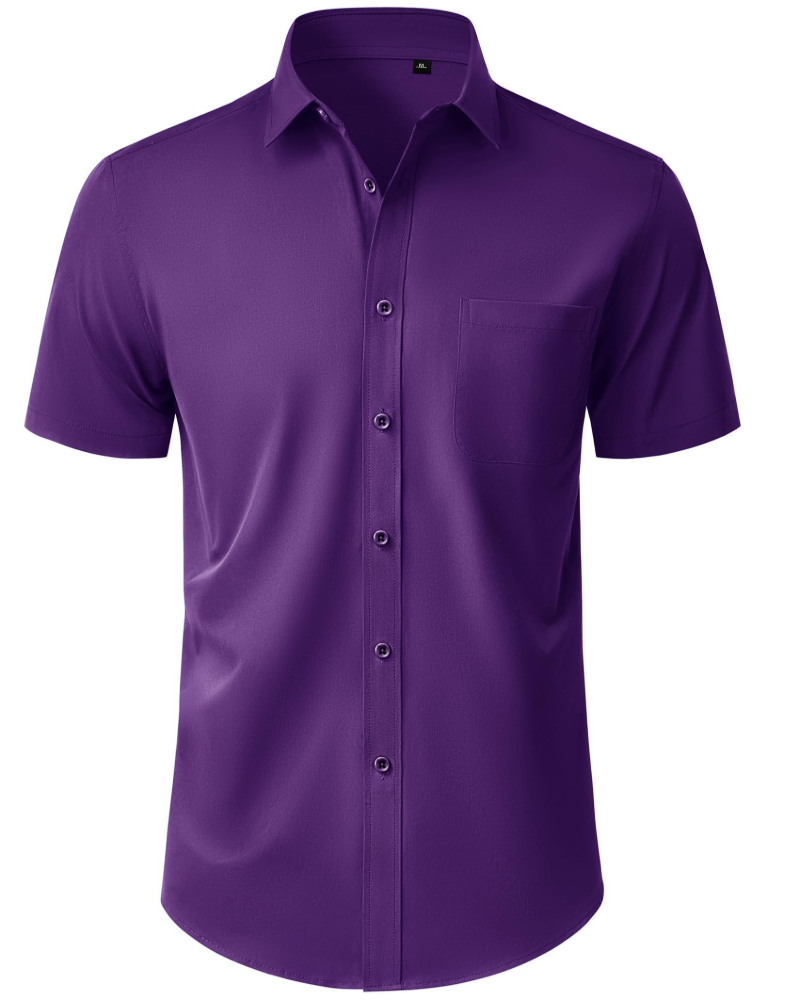Thomas Camisa Homem – Camisa de Manga Curta Sem Pregas, Corte Regular e Bolso