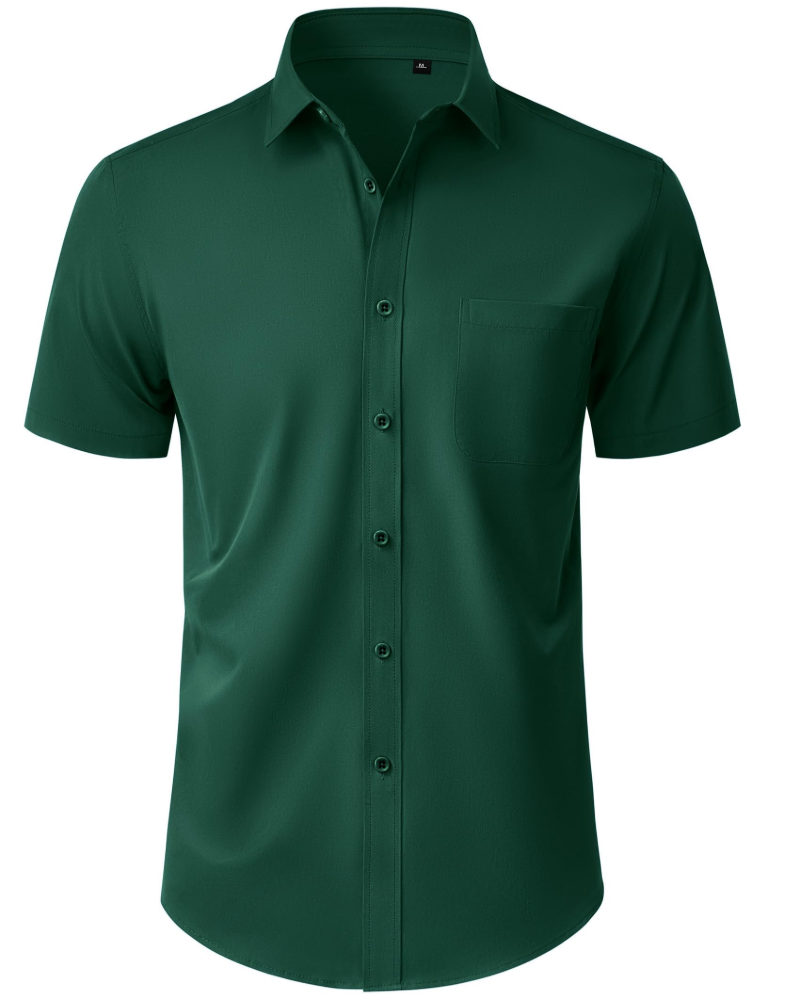 Thomas Camisa Homem – Camisa de Manga Curta Sem Pregas, Corte Regular e Bolso