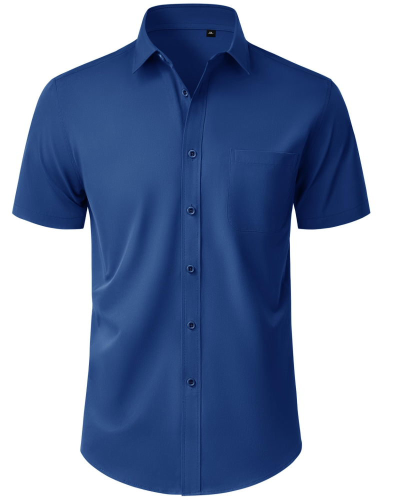 Thomas Camisa Homem – Camisa de Manga Curta Sem Pregas, Corte Regular e Bolso