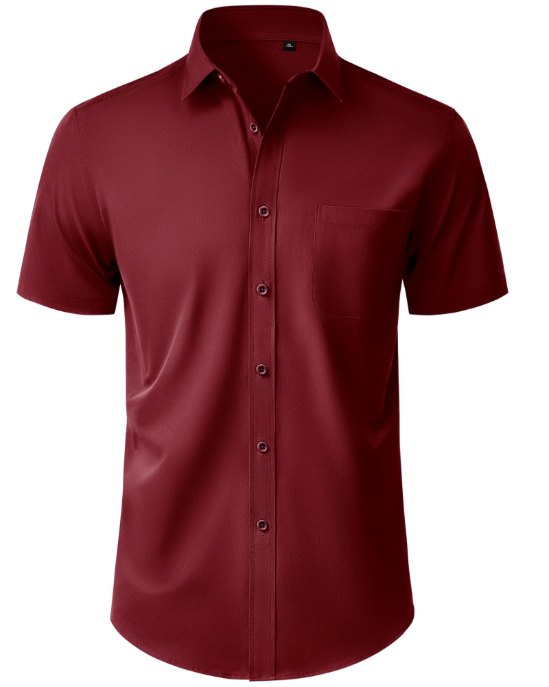 Thomas Camisa Homem – Camisa de Manga Curta Sem Pregas, Corte Regular e Bolso