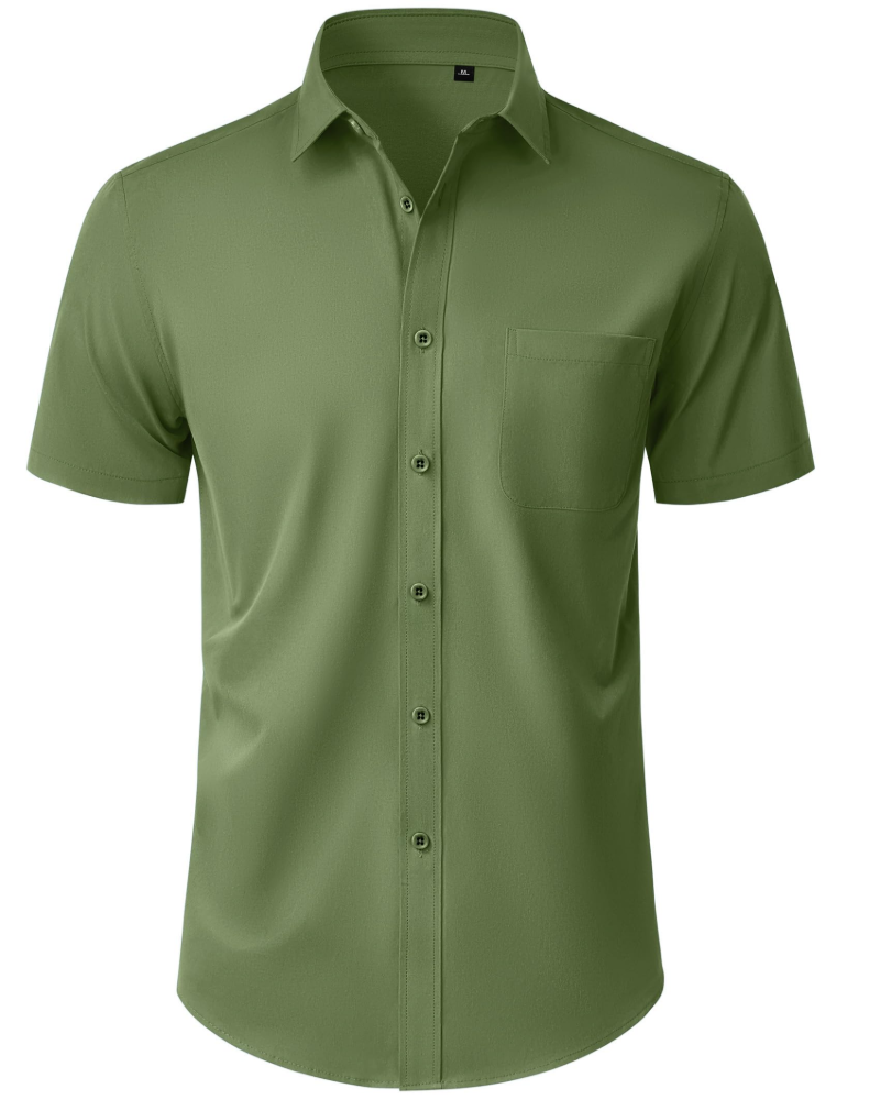 Thomas Camisa Homem – Camisa de Manga Curta Sem Pregas, Corte Regular e Bolso
