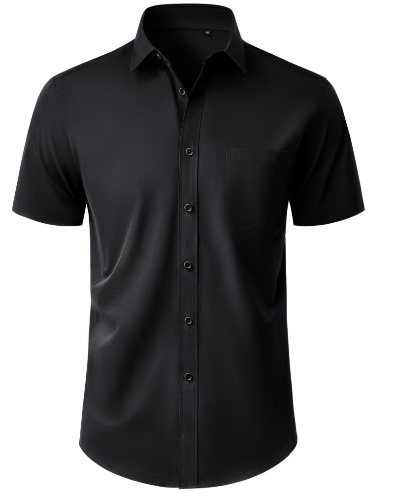 Thomas Camisa Homem – Camisa de Manga Curta Sem Pregas, Corte Regular e Bolso