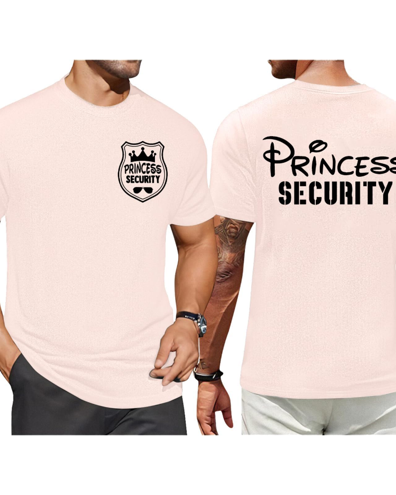 Max T-shirt Herre – Humoristisk T-shirt Princess Security, Strækbomuld Casual