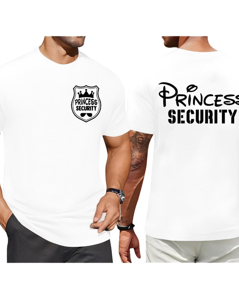 Max T-shirt Herre – Humoristisk T-shirt Princess Security, Strækbomuld Casual