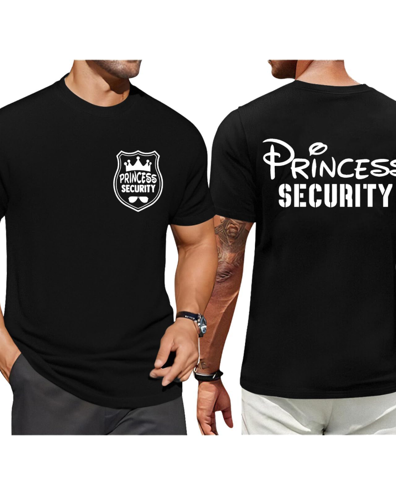 Max T-shirt Herre – Humoristisk T-shirt Princess Security, Strækbomuld Casual