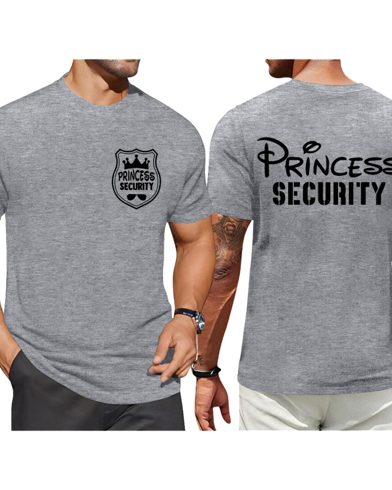 Max T-shirt Herre – Humoristisk T-shirt Princess Security, Strækbomuld Casual