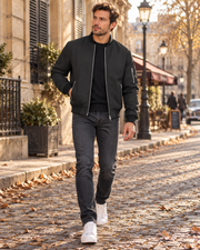 Colin Lightweight Men's Bomber Jacket – Zip-Up Windbreaker, Stand Collar & Multiple Pockets