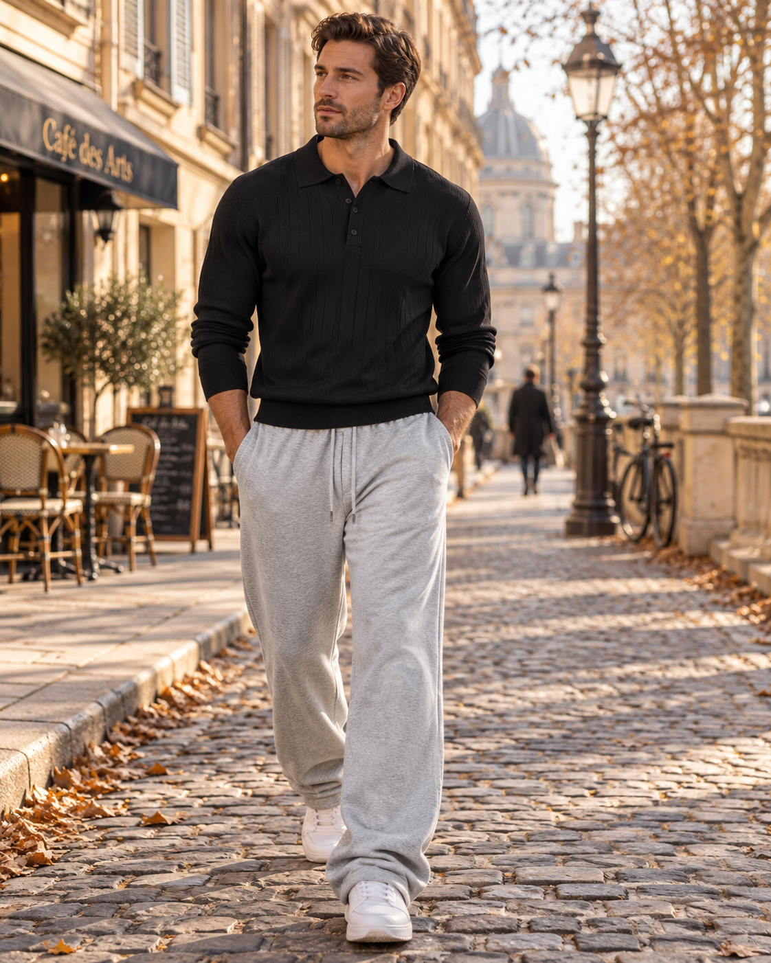 Serio Men's Jogger Trousers – Relaxed Fit, Elastic Waist & Side Pockets