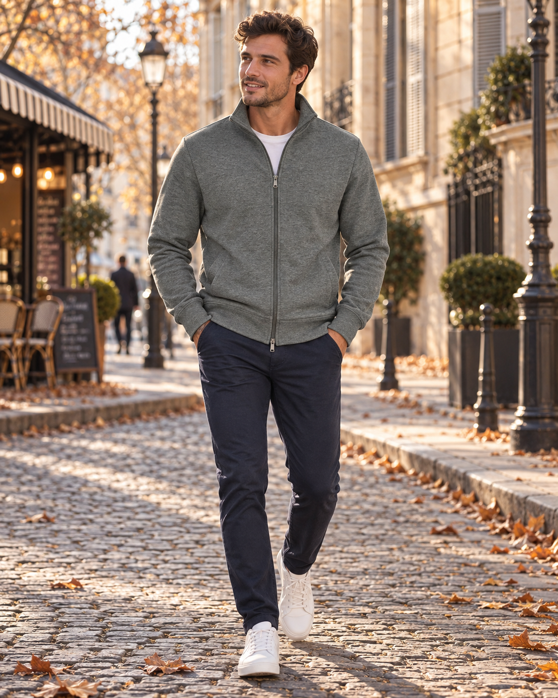 Everett Sweat Zippé Homme – Col Montant, Polaire Douce, Manches Longues et Poches