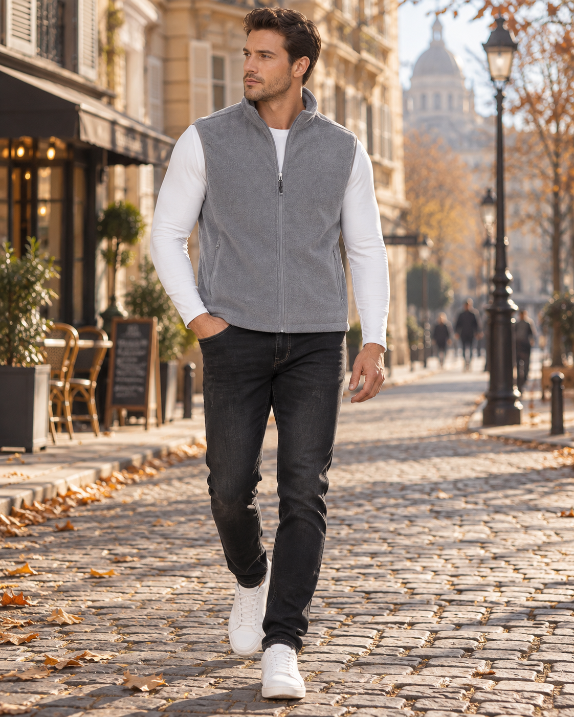 Dindo Gilet Polaire Homme – Sans Manches, Col Montant, Zip Intégral et Poches Zippées