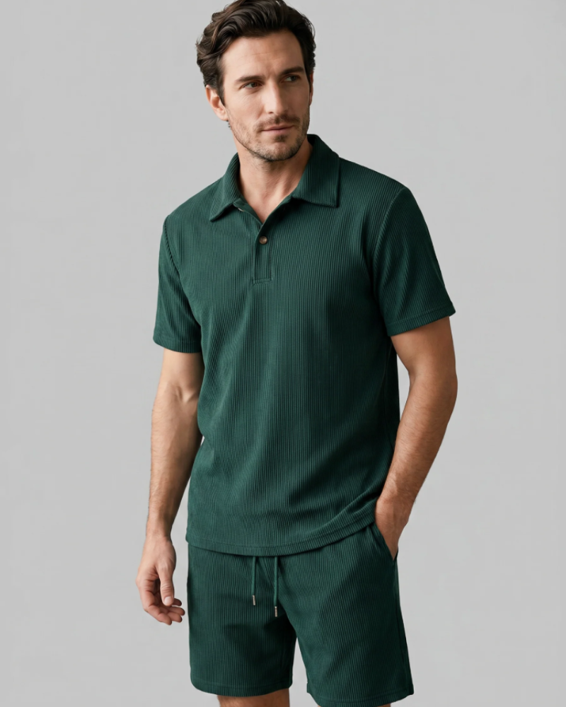 Sterling Men's Polo Set – 2-Piece Polo and Shorts Set, Slim Fit, Casual Style