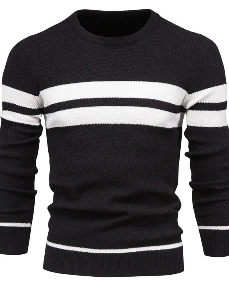 Colton Pull Homme – Πουλόβερ Ριγέ Πλεκτό Άνετο Κλασική Γραμμή Casual Κομψό Στυλ