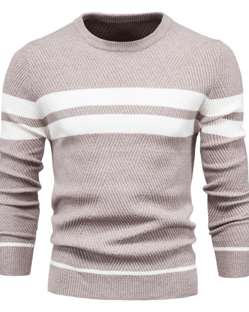 Colton Pull Homme – Πουλόβερ Ριγέ Πλεκτό Άνετο Κλασική Γραμμή Casual Κομψό Στυλ