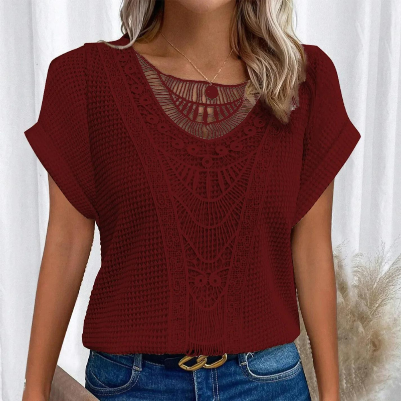 Helene Top Women - Design elegante in pizzo con tazza lusinghiera e tessuto comodo