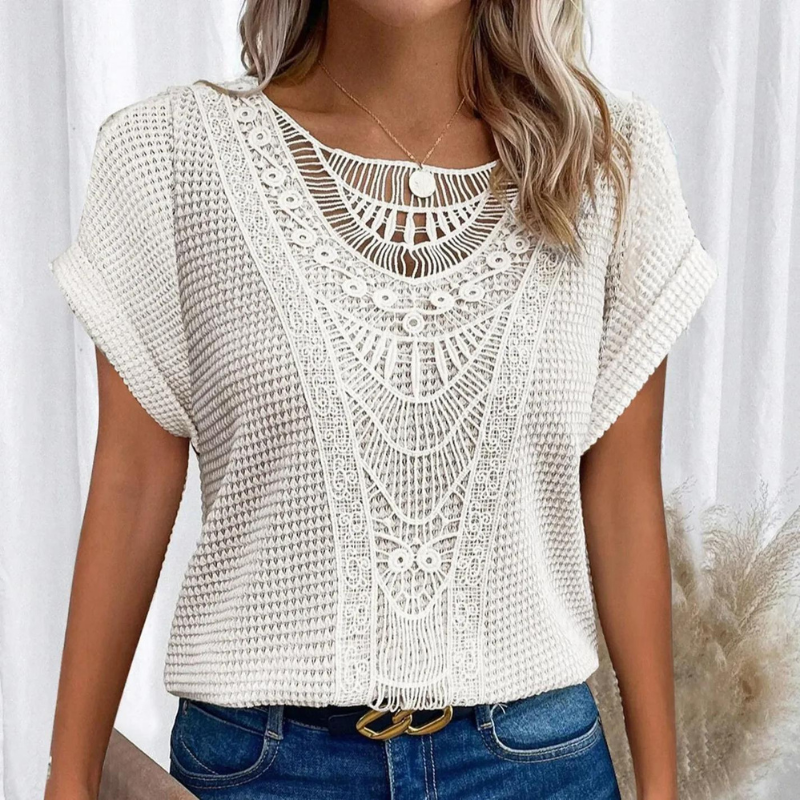 Helene Top Women - Design elegante in pizzo con tazza lusinghiera e tessuto comodo
