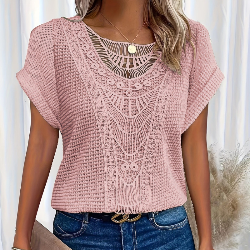 Helene Top Women - Design elegante in pizzo con tazza lusinghiera e tessuto comodo