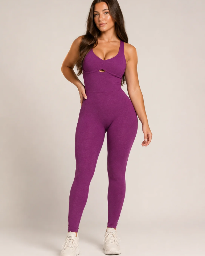 Wren Mono Deportivo para Mujer – Mono Ajustado con Espalda Abierta en Tejido Elástico y Transpirable