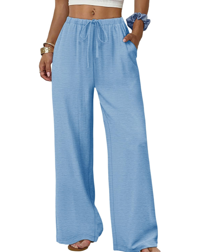 Wren Women's Palazzo Pants – Wide-Leg Pants with Elastic Waist and Drawstring