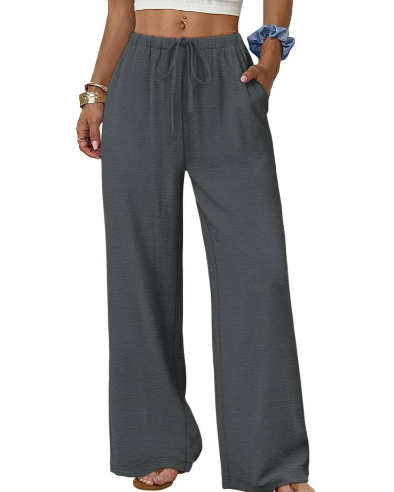Wren Women's Palazzo Pants – Wide-Leg Pants with Elastic Waist and Drawstring