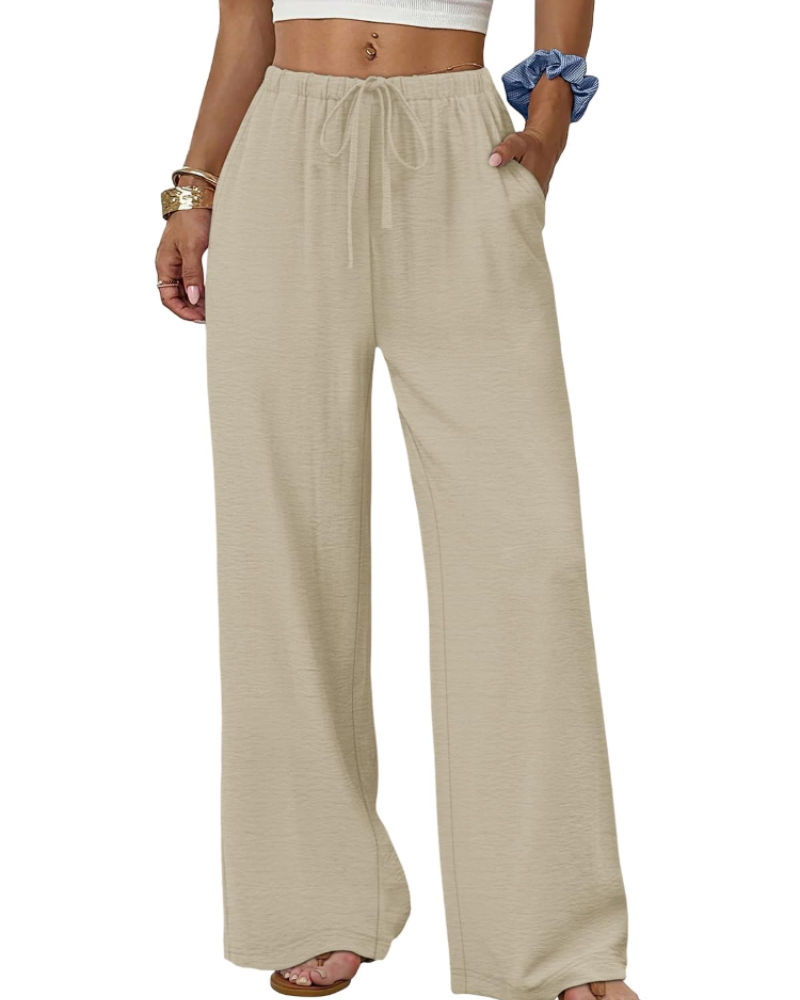 Wren Women's Palazzo Pants – Wide-Leg Pants with Elastic Waist and Drawstring